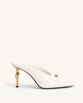 Noemi Pointed-Toe Mule Heels - White