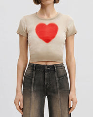The Shrunken Faded Love T-shirt - Dirty Oat