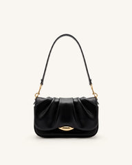 Sofia Ruched Shoulder Bag - Black