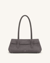 Solenne Faux Suede East-West Shoulder Bag - Taupe