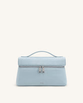 Thea Faux Suede Top Handle Bag - Light Blue