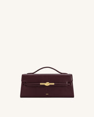 Lena Metal Rope Knot Top Handle Bag - Deep Claret