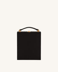 Taya Orchid Motif Book Shape Clutch Bag - Black