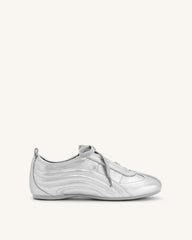 Ferne Streamlined Lustrous Sneakers - Silver