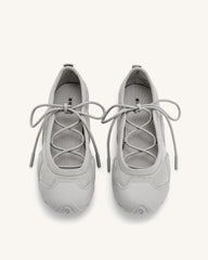 Caitlin Lace-up Ballerina Sneakers - Grey