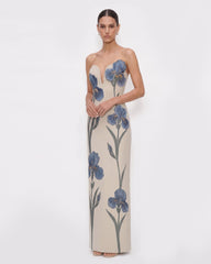 Iris Embroidered Notch Neck
Strapless Maxi Dress
- Light Beige