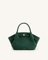 Hana Mini Faux Suede Tote Bag - Forest Green