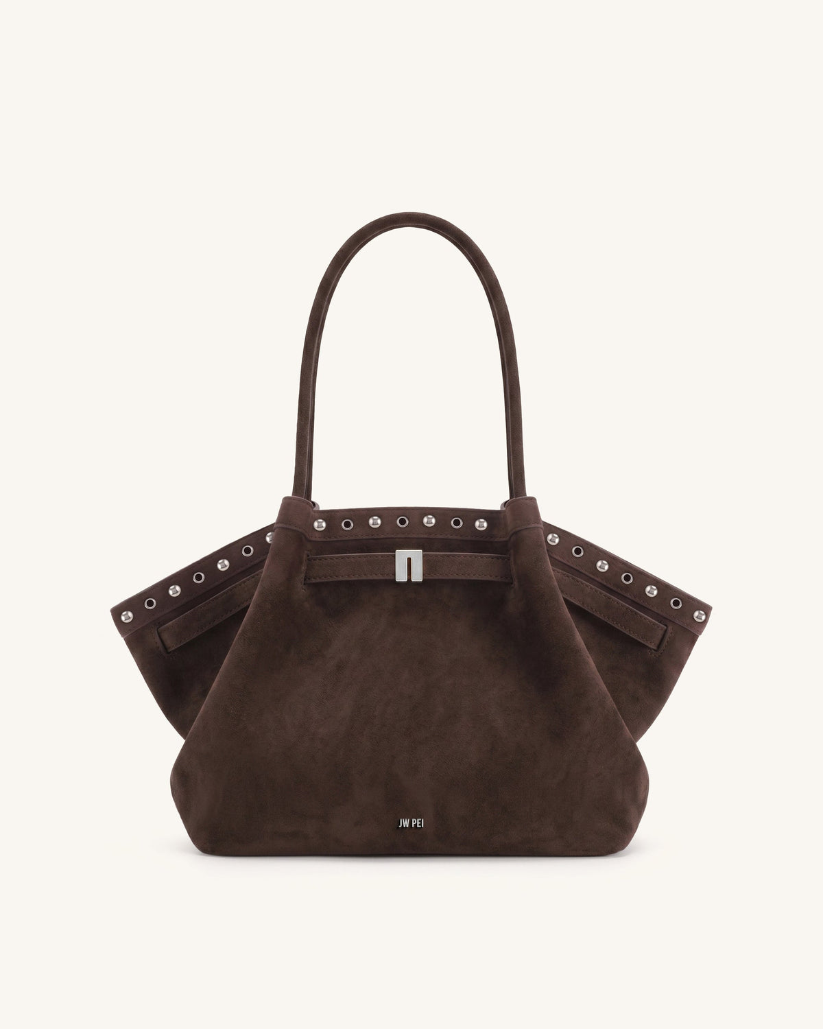 Hana Medium Faux Suede Tote Bag - Dark Chocolate Brown