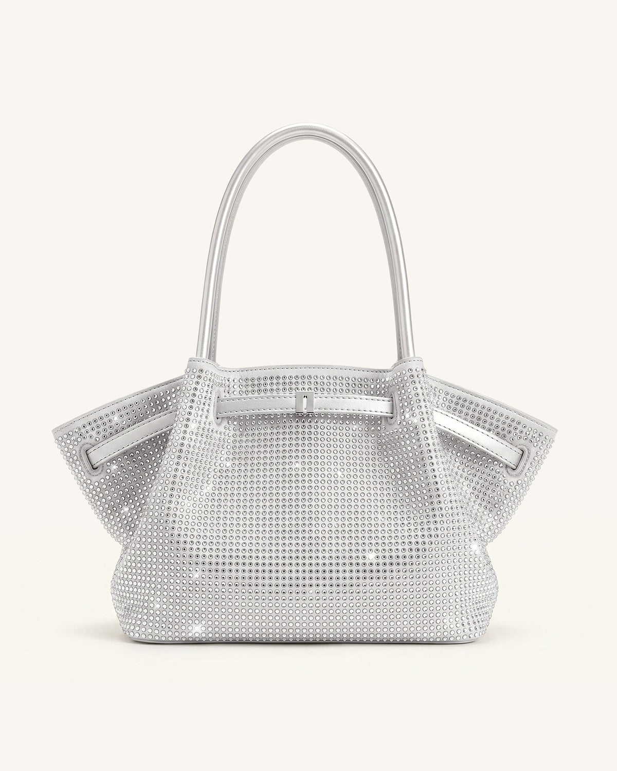 Hana Large Artificial Crystal Tote Bag - Silver