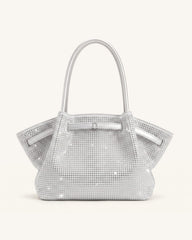 Hana Large Artificial Crystal Tote Bag - Silver