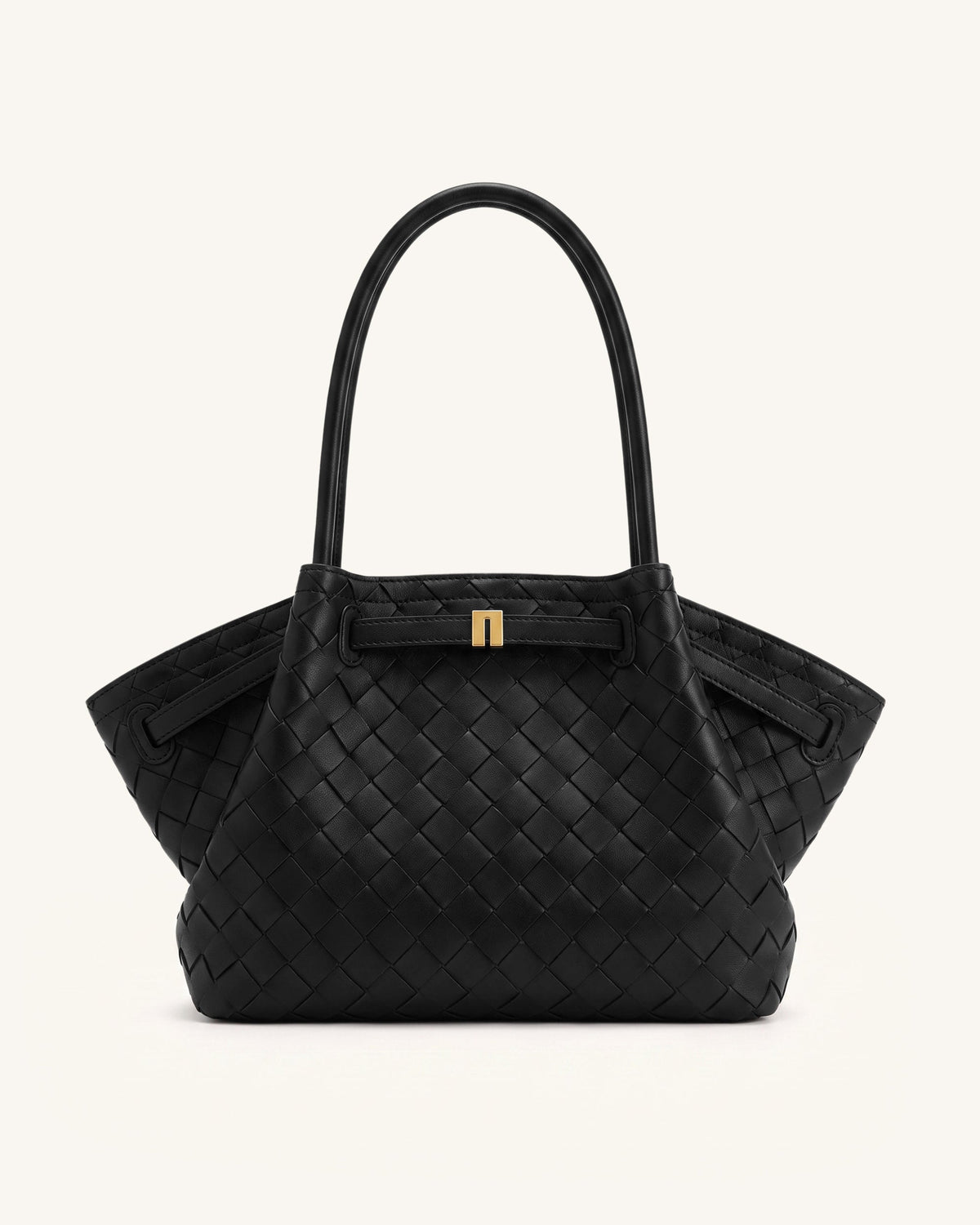Hana Large Woven Tote Bag - Black