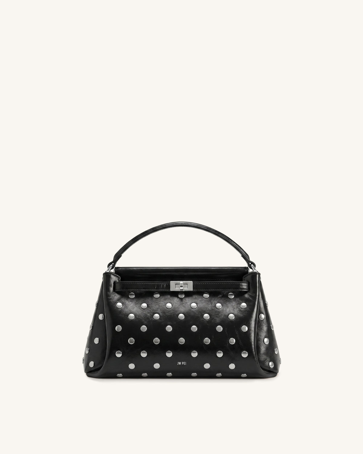 Carmen Studded Top Handle Bag - Ink Black