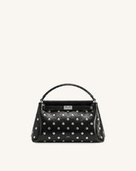 Carmen Studded Top Handle Bag - Ink Black