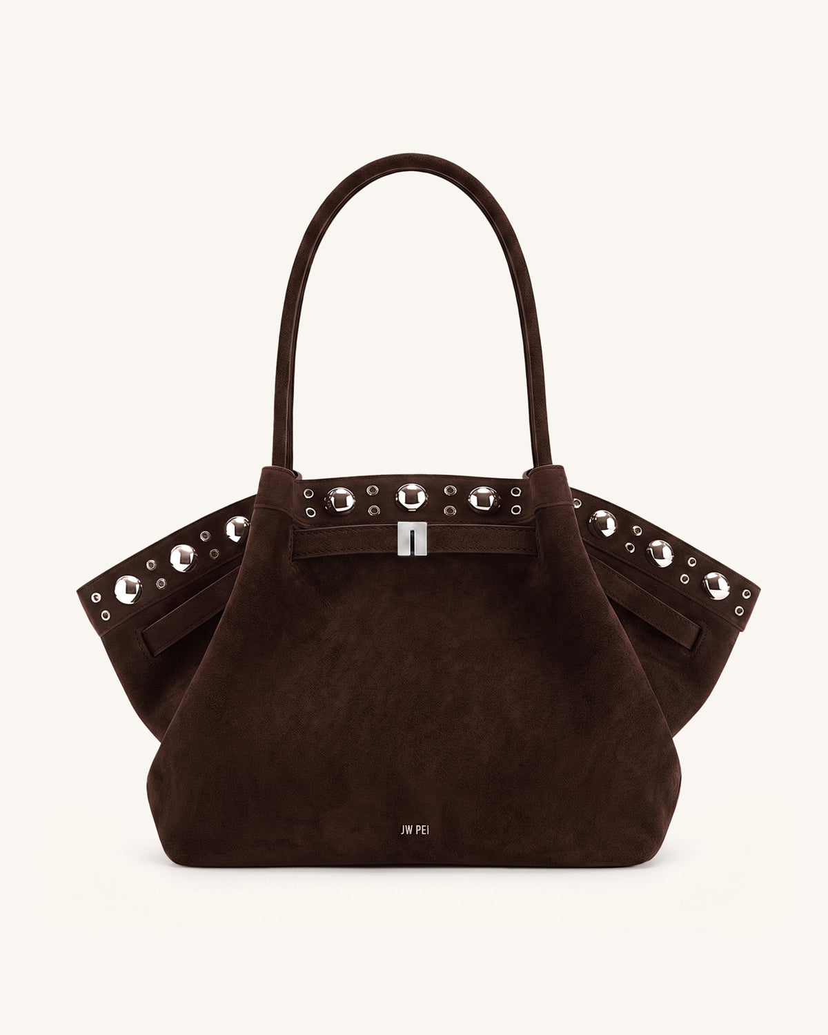 Hana Large Faux Suede Tote Bag - Deep Brown
