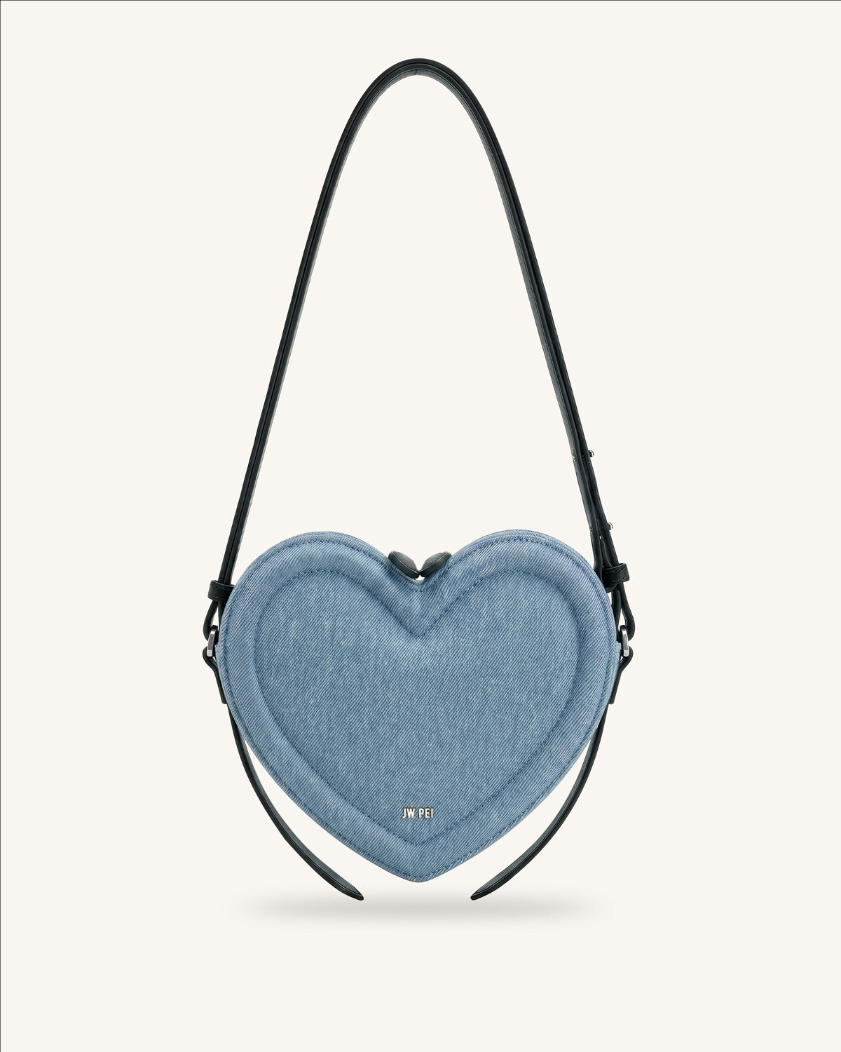 Arlene Heart Shaped Crossbody Bag - Light Blue Denim