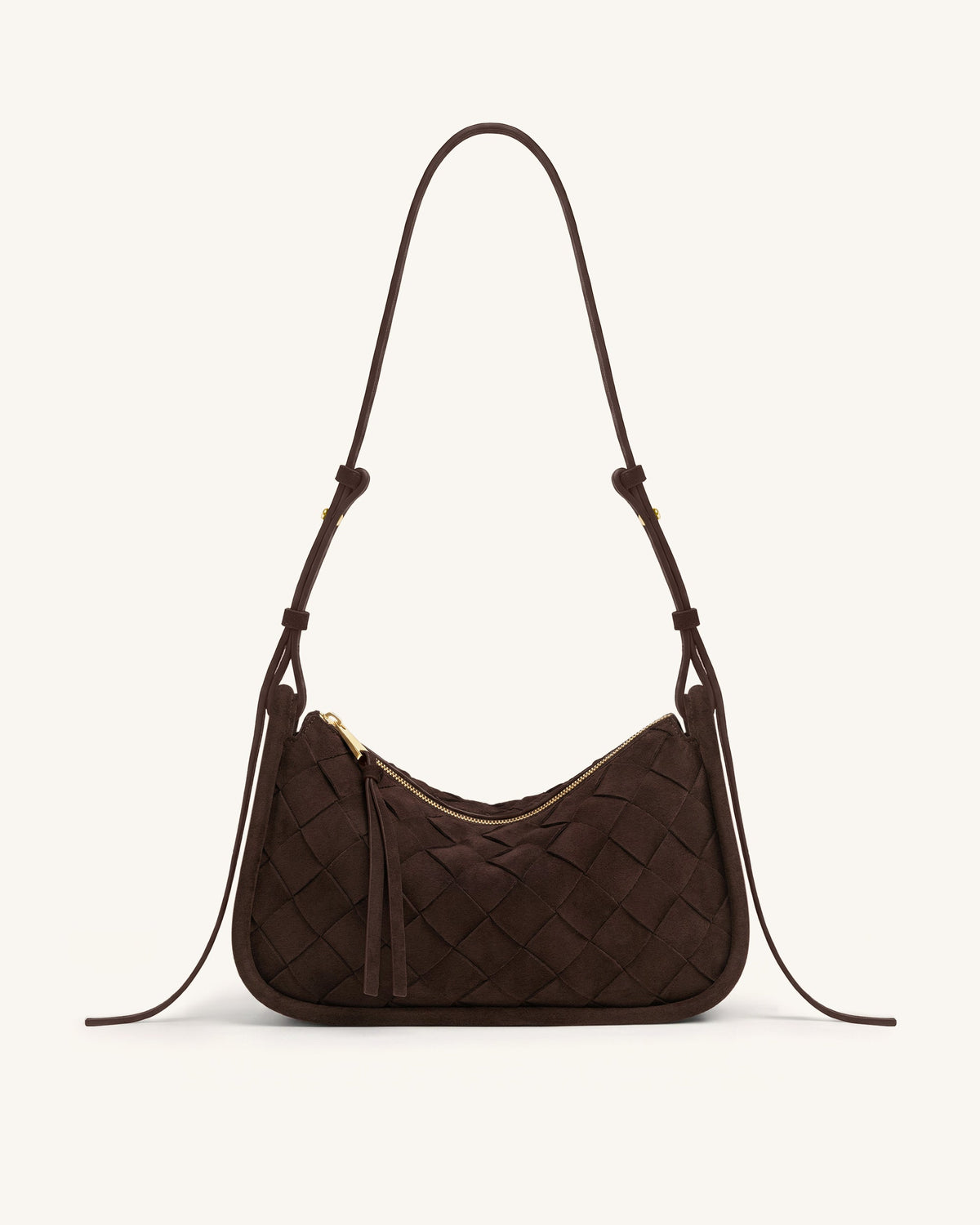 Zirelle Woven Faux Suede Hobo Bag - Brown