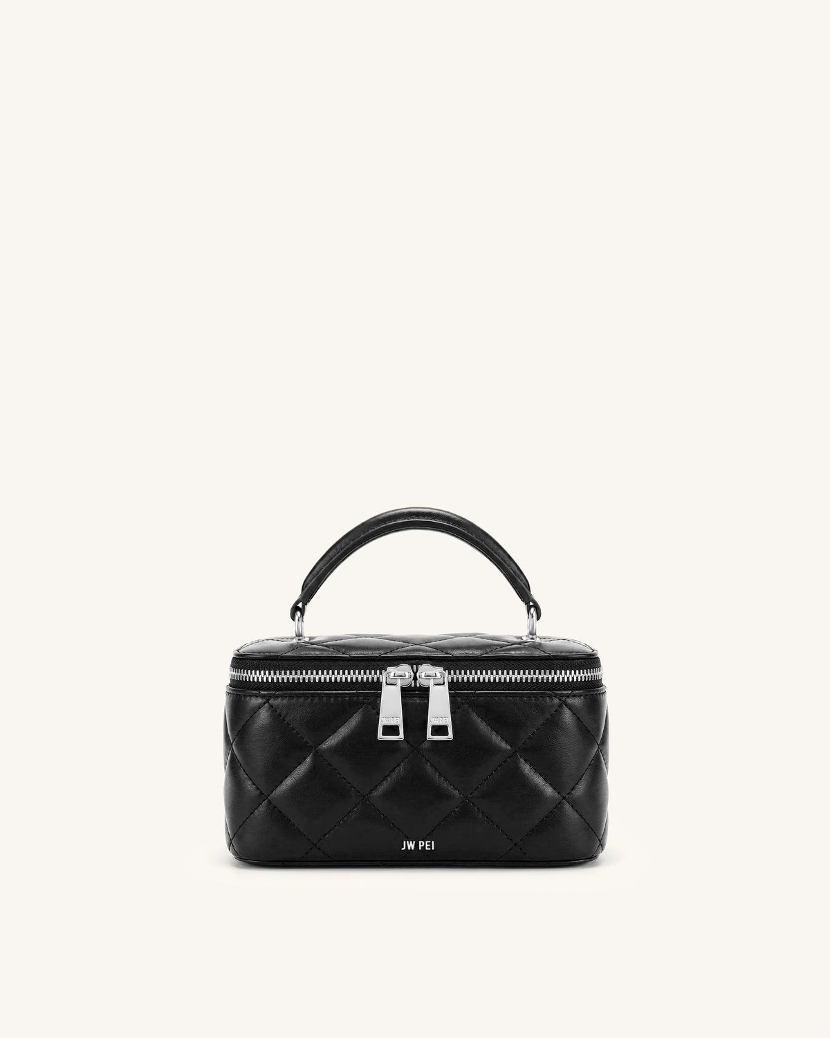 Vivienne Quilted Vanity Top Handle Bag - Black