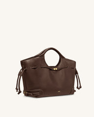 Virelle Drawstring Tote Bag - Brown