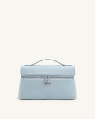 Thea Faux Suede Top Handle Bag - Light Blue