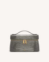 Thea Top Handle Bag - Grey Croc