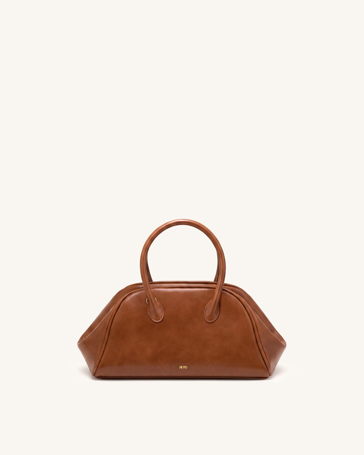 Veda Vintage Finish Bowler Bag - Saddle Brown