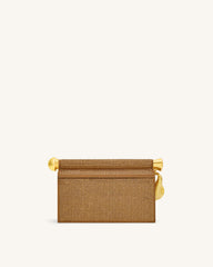 Holly Artificial Crystal Metal Pendant Embellished Clutch - Champagne
